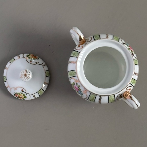 Nippon Rising Sun Porcelain Lidded Sugar Bowl Victorian Tea Accessories - Picture 7 of 8